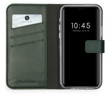 Selencia Echt Lederen Bookcase iPhone 12 (Pro) - Groen