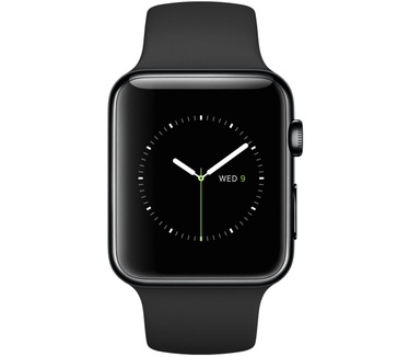 Apple Watch (sportbandje, 42mm) Zilver (Zwart)