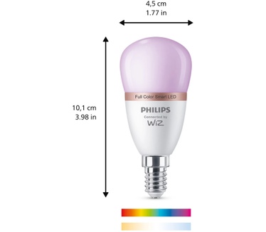 Philips Slimme LED RGB-lamp P45, E14-fitting, 470 lm