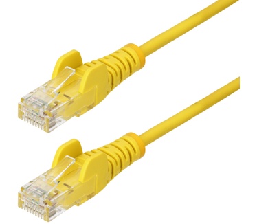 Startech.com 2m Dunne CAT6 Ethernet Kabel, Geel, Snagless, 100W PoE, UTP, LSZH, 28AWG Pure Koperdraad, Slim RJ45 Netwerk Patchkabel met Trekontlasting, Fluke Getest