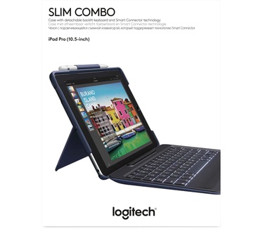 Logitech Slim Combo voor 10,5" iPad Pro, Qwerty UK Blauw