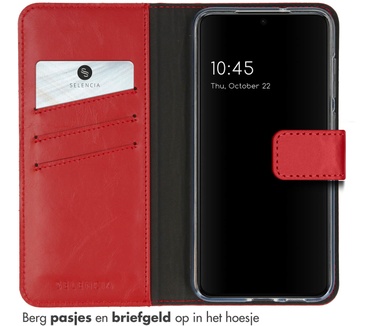 Selencia Echt Lederen Bookcase Samsung Galaxy S23 Plus - Rood