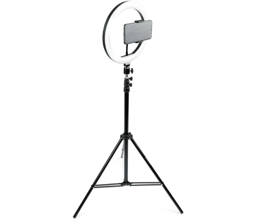Gator Frameworks Ring Light Round Base Tripod Stand W/ Phone Clamp
