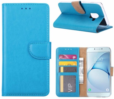Luxe Lederen Bookcase hoesje voor de Samsung Galaxy A8 2018 - Blauw (Samsung Galaxy A8 2018) Blauw