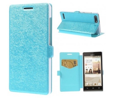 qMust Huawei Ascend G6 3G Wallet Case Texture met stand (blue)