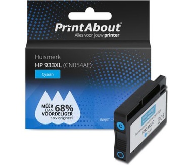 PrintAbout Huismerk HP 933XL (CN054AE) Inktcartridge Cyaan Hoge capaciteit