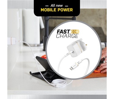 Otterbox UK Wall Charger 20W - 1X USB-C 20W USB-PD + USB C-Lightning Cable 1m, Cloud Dust White