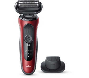 Braun Series 6 60-R1200s Elektrisch Scheerapparaat Met Precisietrimmer, Rood