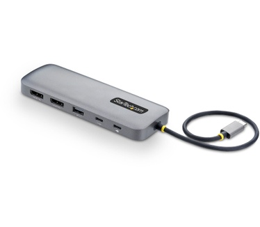 Startech.com 10-in-1 USB-C naar Dual DisplayPort Multiport Adapter, 100W Power Delivery Charging, 2x 4K 60Hz, 5-Port 5Gbps Hub, Gigabit Ethernet, Type-C Mini Dock