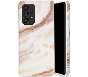Selencia Aurora Fashion Backcover Samsung Galaxy A53 - Duurzaam hoesje - 100% gerecycled - Wit Marmer