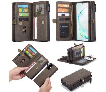 Caseme Samsung Galaxy S20 Plus Luxe Multi Portemonnee Hoesje Coffee
