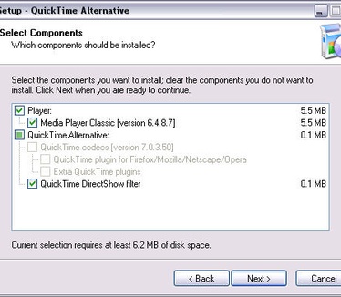 QuickTime Alternative 1.67 installatie screenshot