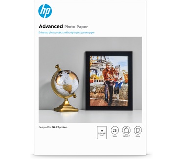 HP Advanced fotopapier, glanzend, 250 g/m2, A4 (210 x 297 mm), 25 vellen