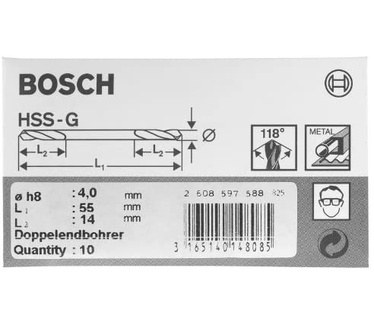 Bosch Tweezijdige HSS boren geslepen