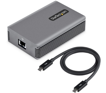 Startech.com Thunderbolt 3 naar Ethernet Adapter, 10GbE Adapter, Multi-Gigabit, Thunderbolt 3 naar RJ45 Netwerk Adapter, 10GBASE-T/5-2.5GBASE-T NIC, 10G Netwerk Adapter met TB3 Gecertificeerde Kabel, Win/Mac
