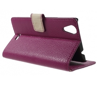 Kees Lederlook Portemonnee Hoesje Wiko Rainbow Lite - Roze