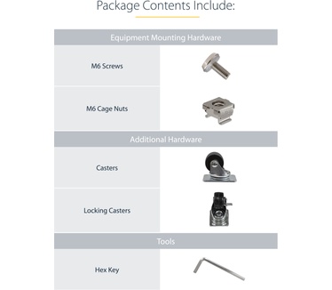 Startech.com 42U Open Server Rack Frame met zwenkwielen Serverkast met 2 stijlen