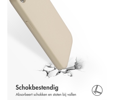 Accezz Liquid Silicone Backcover met MagSafe iPhone 16e - Stone