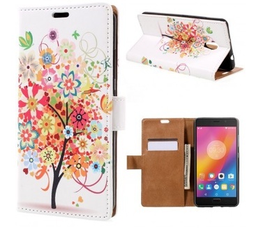 qMust Lenovo P2 Wallet Case - TPU binnenwerk - Flowering Tree