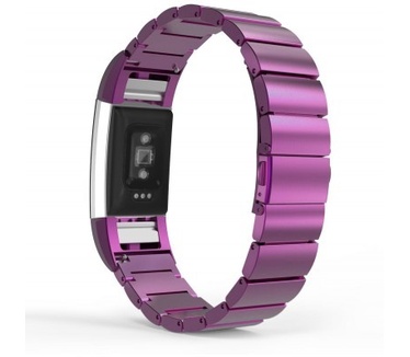 qMust Metalen armband voor Fitbit Charge 2 - Paars