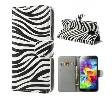 Kees KEES Zebra Print Portemonnee Hoesje Samsung Galaxy S5