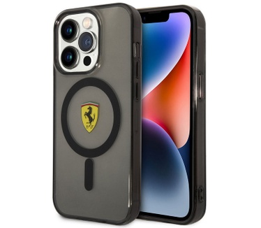 Ferrari Translucent Back Case - Apple iPhone 14 Pro (6.1") Zwart Zwart