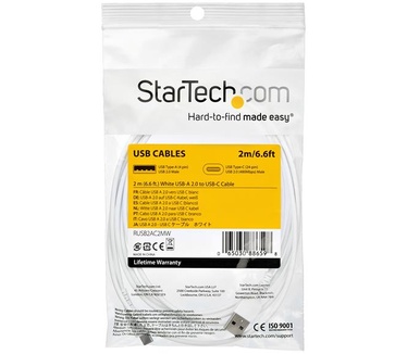 Startech.com USB 2.0 naar USB-C kabel 2m wit