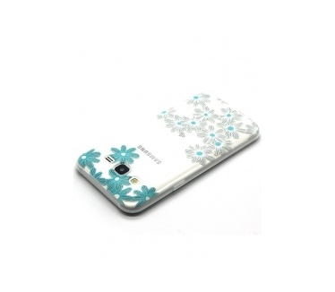 Samsung Galaxy J5 Blue Flowers TPU Case