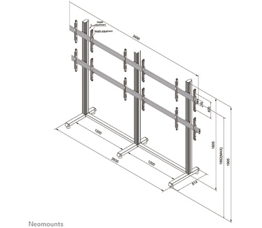 Neomounts by Newstar NeoMounts PRO verrijdbaar videowall meubel NMPRO-M32