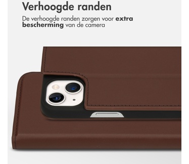 Accezz Premium Leather Slim Bookcase iPhone 13 - Bruin