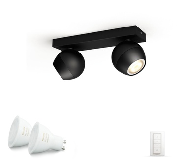 Philips Hue Buckram Spotlamp Zwart (2-spot)