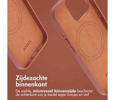 Accezz MagSafe Leather Backcover iPhone 13 Pro - Bruin