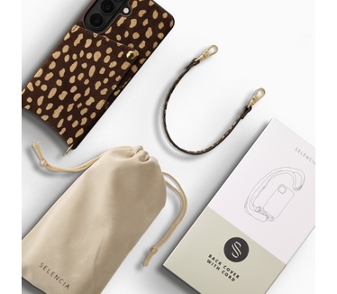 Selencia Nova Real Leather Backcover met Koord en Pashouder Samsung Galaxy S26 - Fawn Chic