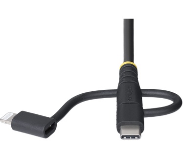Startech.com 1m Robuuste USB Multi Oplaadkabel, USB naar Lightning/Micro-USB/Type-C, Apple MFi Gecertificeerd, Aramide Mantel, Universele 3-in-1 USB Laadkabel voor iPhone/iPad/Android