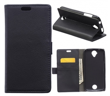 Kees Lederlook Portemonnee Hoesje Acer Liquid Z330 - Zwart