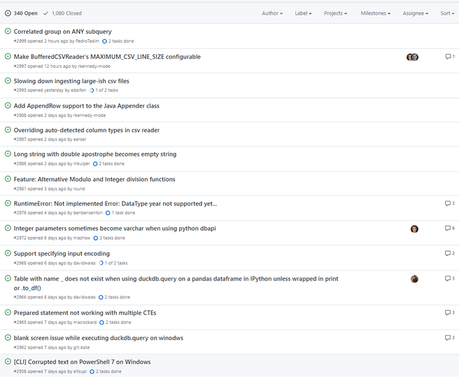 DuckDB GitHub