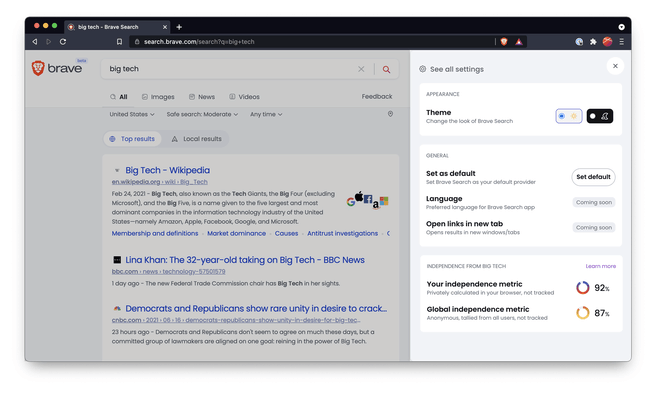 Brave Google Fallback Mixing