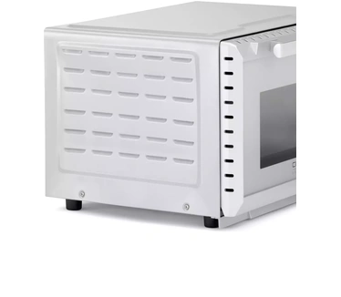 Caso Designkachel TO 20 SilverStyle - 20 liter kookcapaciteit - 3 containers - 70 tot 230 graden Celsius - 5 functies - hete lucht, draaispit met motor, bovenwarmte, onderwarmte, boven- en onderwarmte