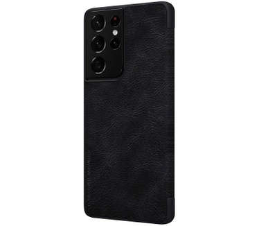 Nillkin Qin PU Leather Book Case Samsung Galaxy S21 Ultra - Zwart Zwart
