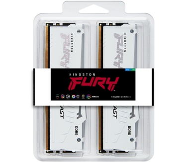 Kingston 32GB 6000MT/s DDR5 CL30 DIMM (Kit van 2) FURY Beast White RGB XMP