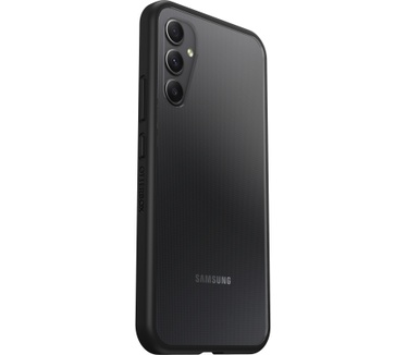 Otterbox OtterBox React-hoesje voor Galaxy A34 5G, schokbestendig, valbestendig, ultradun, beschermende, getest volgens militaire standaard, Antimicrobieel, Black Crystal
