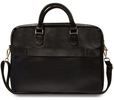 Guess Grained 4G Metal Logo Laptop Tas - 15/16 inch - Zwart Zwart