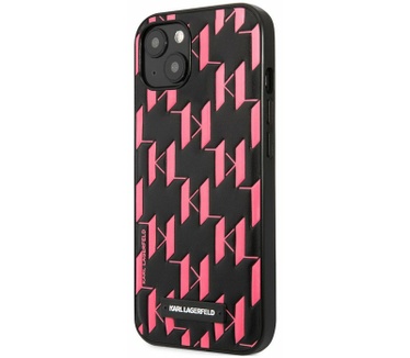 Karl Lagerfeld Monogram Plaque Back Case Apple iPhone 13 - Zwart Zwart