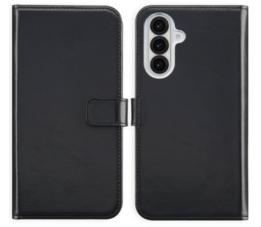 Selencia Echt Lederen Bookcase Samsung Galaxy A36 - Zwart