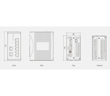 LevelOne 8-Port Fast Ethernet PoE Industrial Switch, 802.3af PoE, 4 PoE Outputs, DIN-Rail, 61.6W, -20°C to 70°C