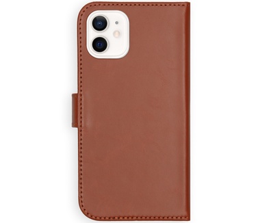 Selencia Echt Lederen Bookcase iPhone 12 Mini - Lichtbruin