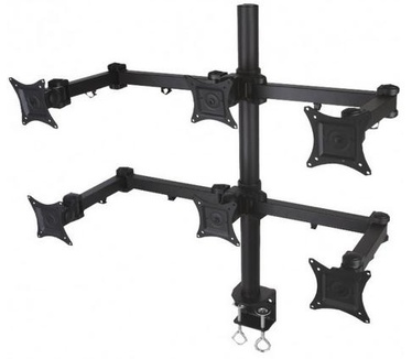Techly 13-20" Desk Stand for 6 Monitor with Clamp" ICA-LCD 482-S