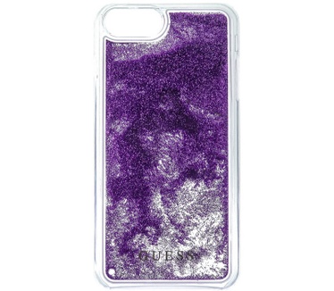 Guess Liquid Glitter Triangle HardCase - iPhone 7 (4.7") - Paars