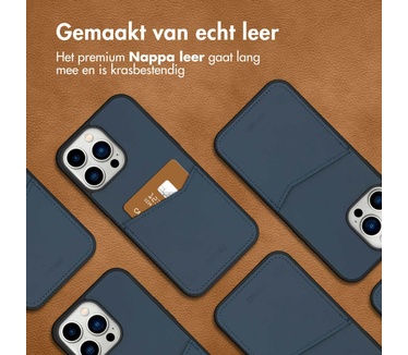 Accezz Premium Leather Card Slot Backcover iPhone 14 Pro Max - Donkerblauw