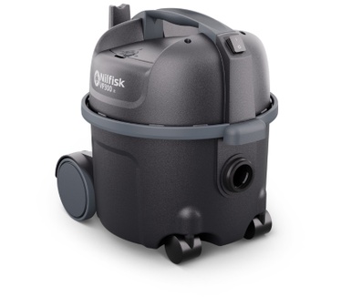 Nilfisk Professionele stofzuiger VP300R (industriële stofzuiger met HEPA-filter, filterzakvolume 10 l, zuigvermogen 800 W, luchtstroom 32 l/s, PCR-gehalte 30%) zwart